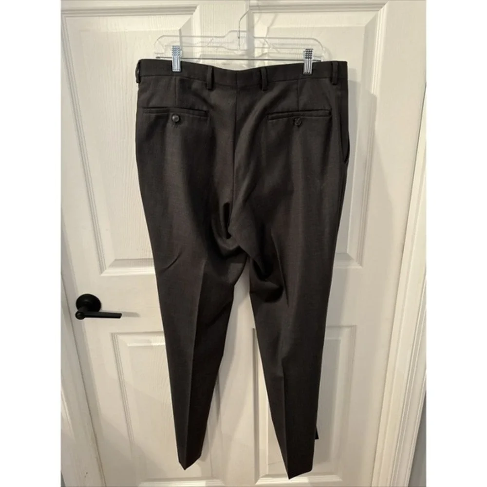 JOS A BANK Joseph 100% Wool Charcoal Flat Front Dress‎ Pants 36x33